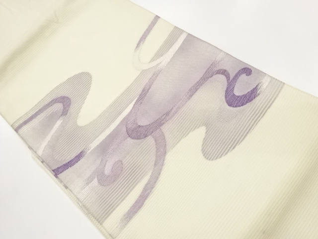 JAPANESE NAGOYA OBI FOR SUMMER / WOVEN WAVY STRIPE